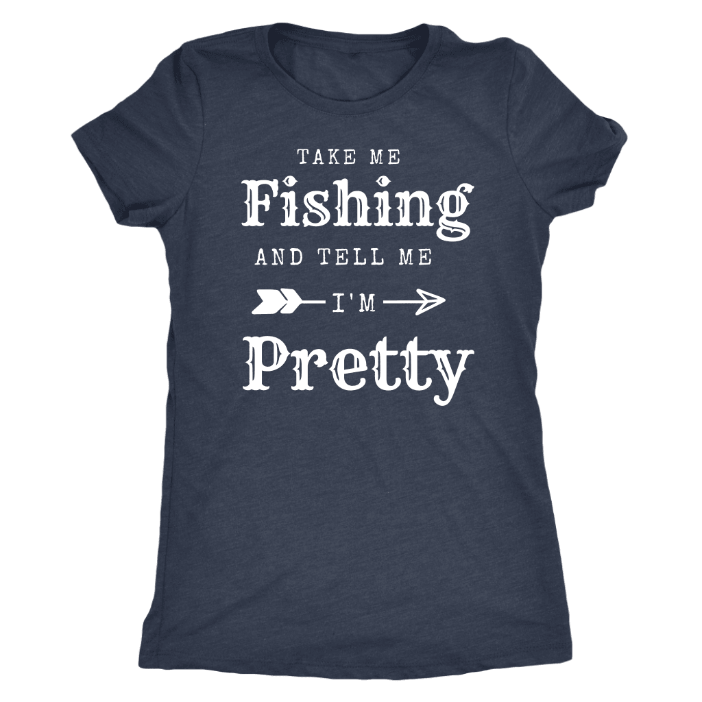 Take Me Fishing T-shirt Next Level Womens Triblend Vintage Navy S