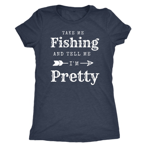 Image of Take Me Fishing T-shirt Next Level Womens Triblend Vintage Navy S