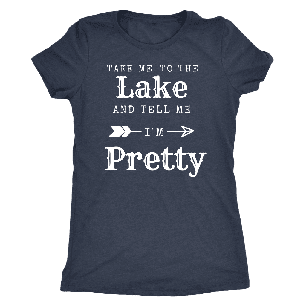 To The Lake T-shirt Next Level Womens Triblend Vintage Navy S