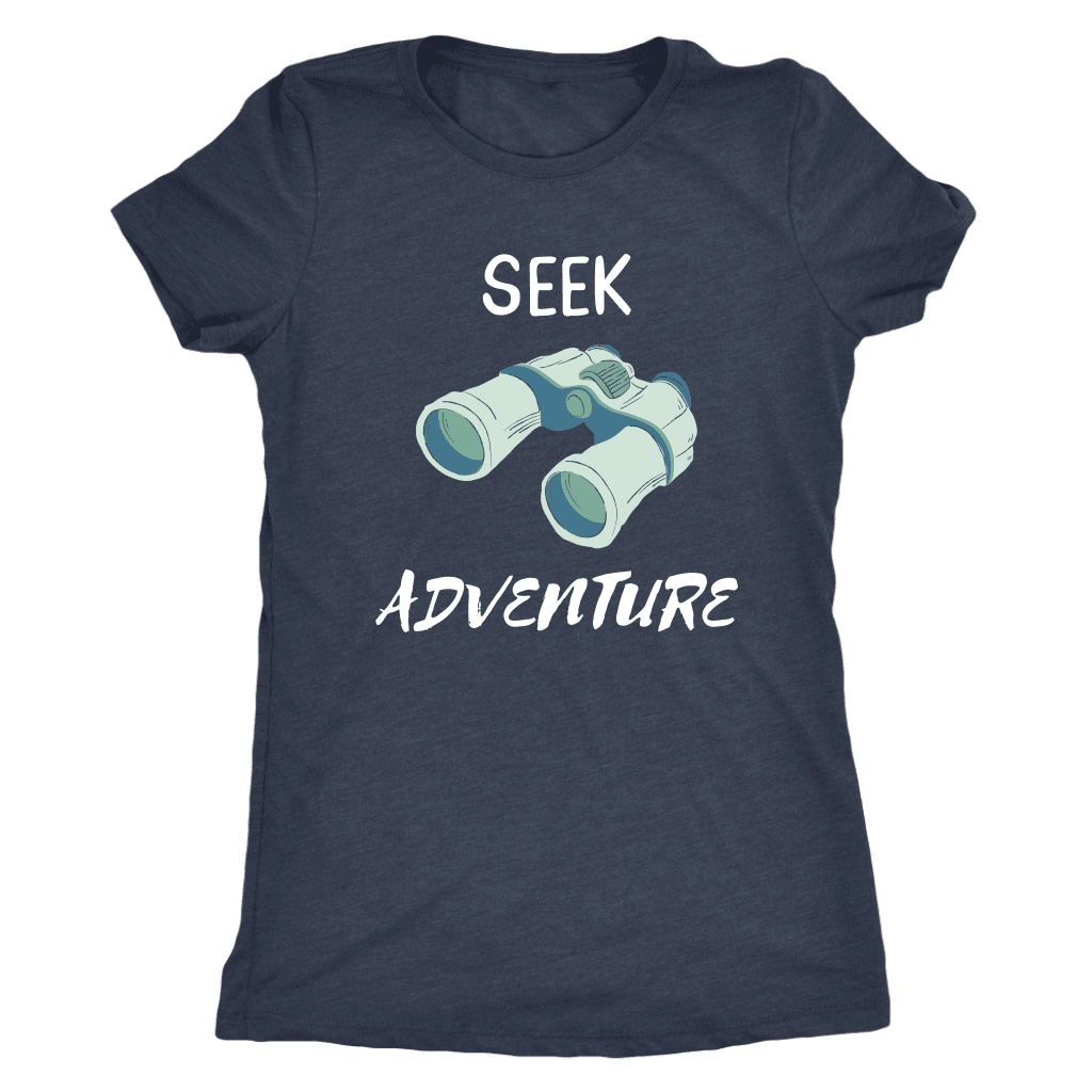 Seek Adventure with Binoculars (Womens) T-shirt Next Level Womens Triblend Vintage Navy S