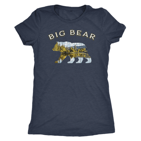 Image of Big Bear Shirt V.1 Women's Shirt T-shirt Next Level Womens Triblend Vintage Navy S