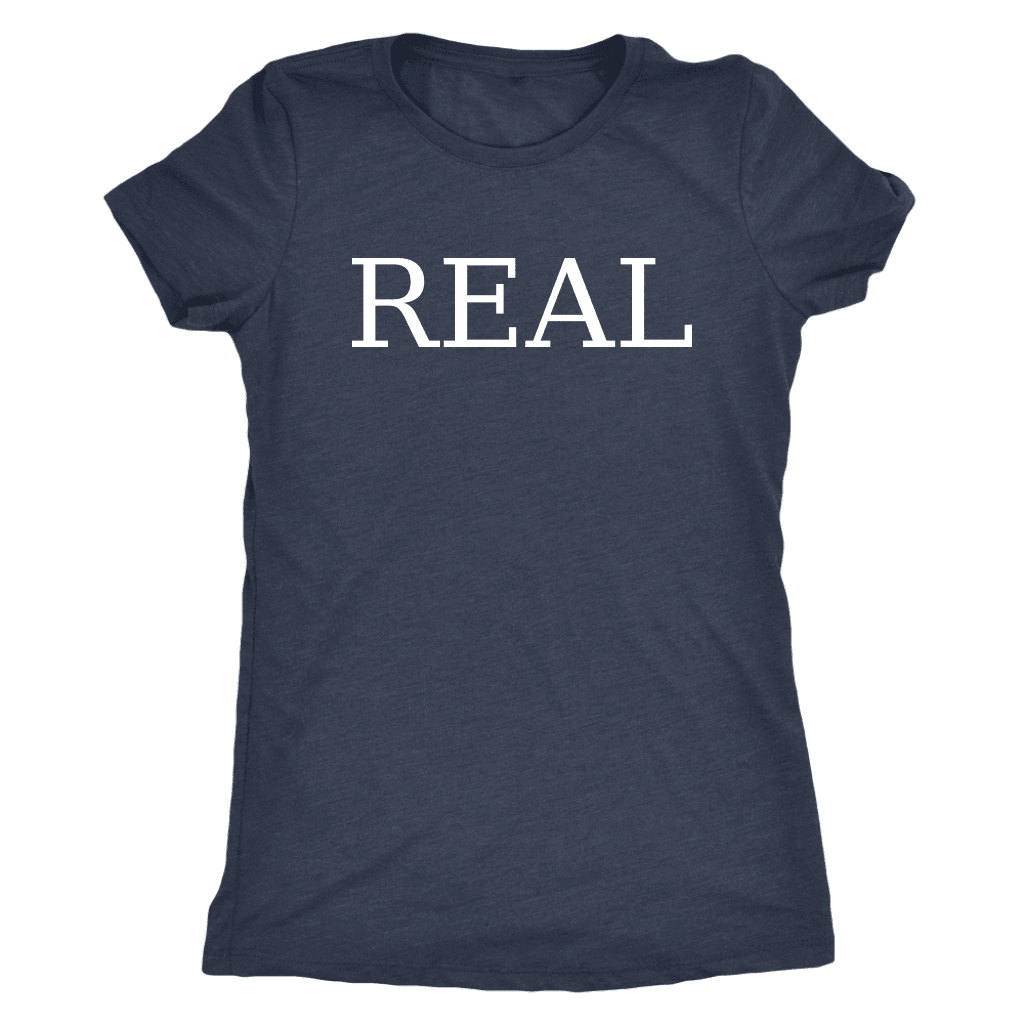 Real T-shirt Next Level Womens Triblend Vintage Navy S