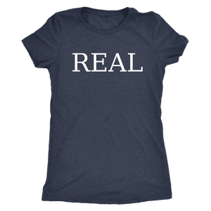 Real T-shirt Next Level Womens Triblend Vintage Navy S