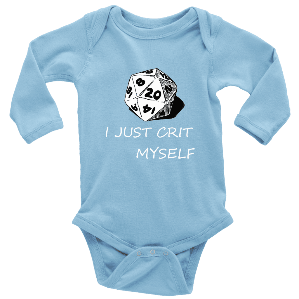 I Just Crit Myself Onsies T-shirt Long Sleeve Baby Bodysuit Light Blue NB