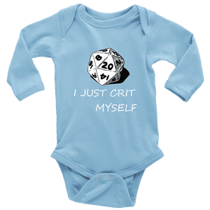 I Just Crit Myself Onsies T-shirt Long Sleeve Baby Bodysuit Light Blue NB