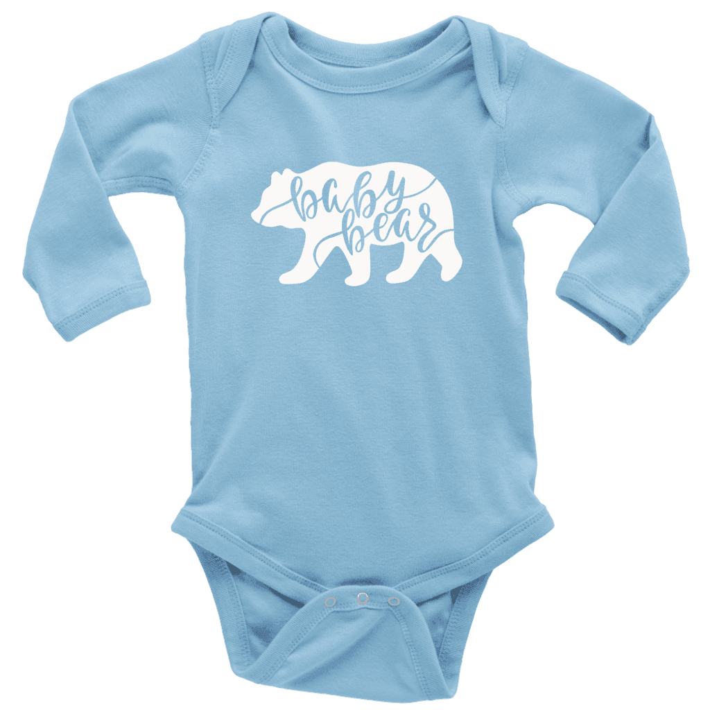 Baby Bear Shirts and Onesies T-shirt Long Sleeve Baby Bodysuit Light Blue NB