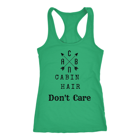 Image of CABN, Cabin Hair, Don't Care T-shirt Next Level Racerback Tank Kelly XS
