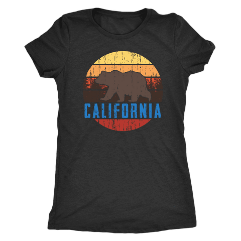 Image of Big Bear California Shirt V.1, Womens Shirts T-shirt Next Level Womens Triblend Vintage Black S