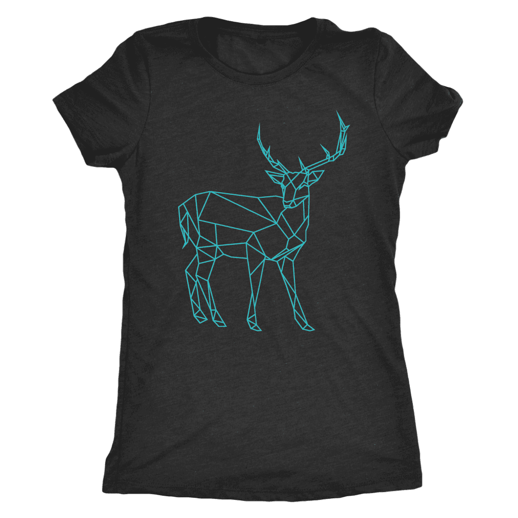 Geometric Deer Womens Shirt T-shirt Next Level Womens Triblend Vintage Black S