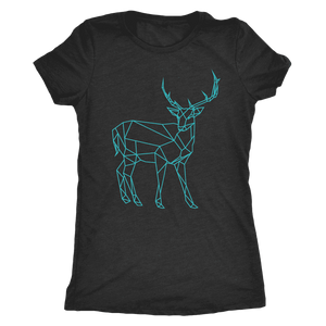 Geometric Deer Womens Shirt T-shirt Next Level Womens Triblend Vintage Black S
