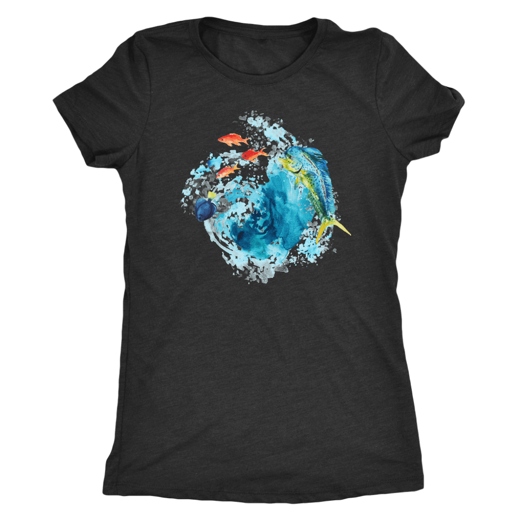 Dorado Fish T-shirt Next Level Womens Triblend Vintage Black S