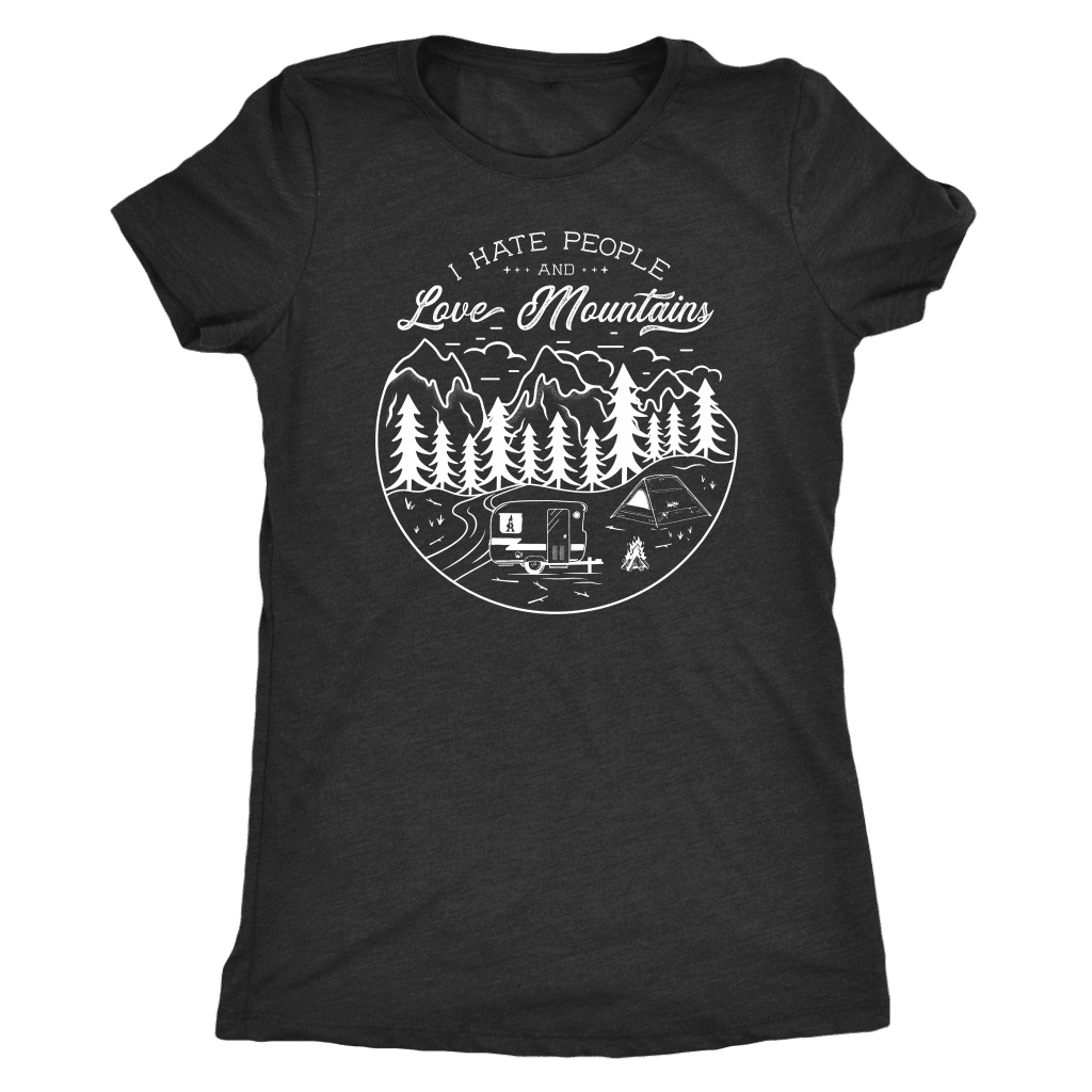 Hate Peeps, Love Mountains T-shirt Next Level Womens Triblend Vintage Black S