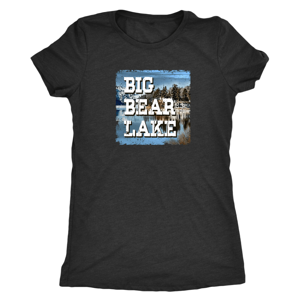 Big Bear Lake V.1, Women's Shirt T-shirt Next Level Womens Triblend Vintage Black S