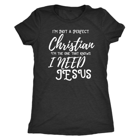 Image of Not A Perfect Christian, Shirts T-shirt Next Level Womens Triblend Vintage Black S