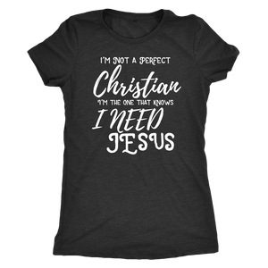 Not A Perfect Christian, Shirts T-shirt Next Level Womens Triblend Vintage Black S