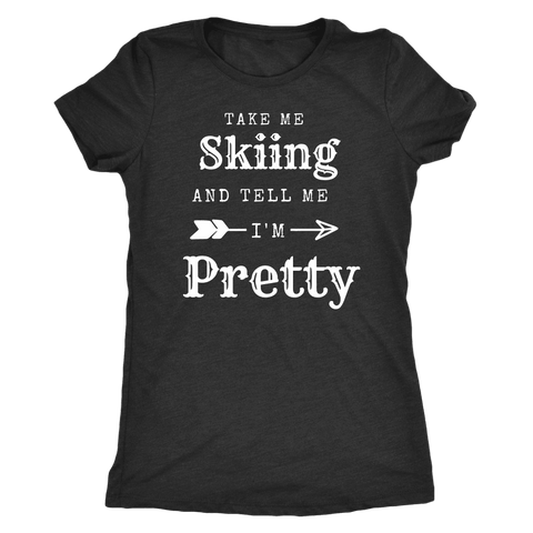 Image of Take Me Skiing T-shirt Next Level Womens Triblend Vintage Black S