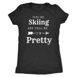 Take Me Skiing T-shirt Next Level Womens Triblend Vintage Black S