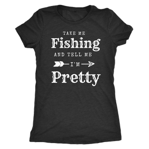 Take Me Fishing T-shirt Next Level Womens Triblend Vintage Black S
