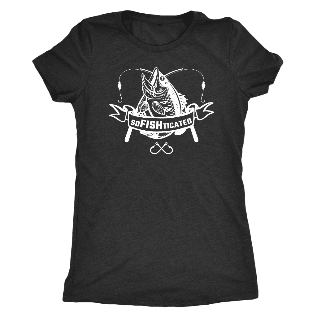 soFISHticated Womens White T-shirt Next Level Womens Triblend Vintage Black S