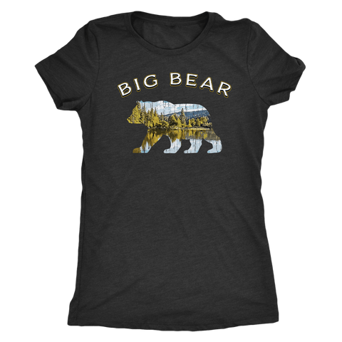 Image of Big Bear Shirt V.1 Women's Shirt T-shirt Next Level Womens Triblend Vintage Black S