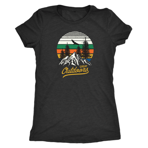 Image of Great Outdoors Shirts | Womens T-shirt Next Level Womens Triblend Vintage Black S