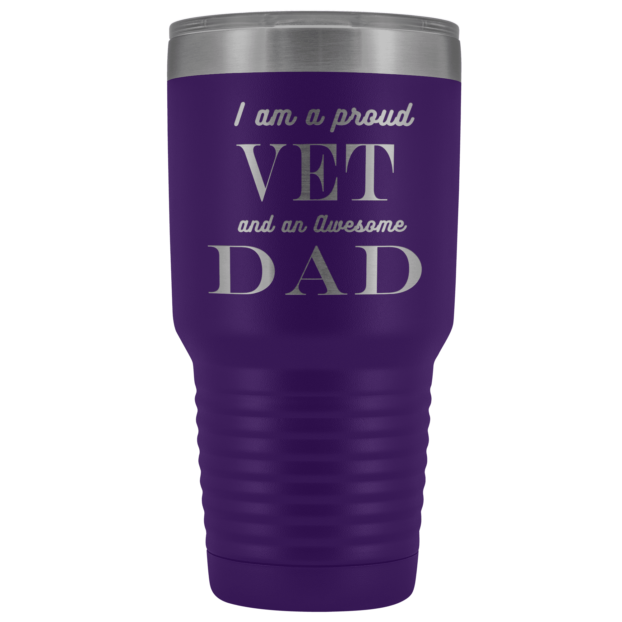 Proud Vet, Awesome Dad Tumblers Purple 