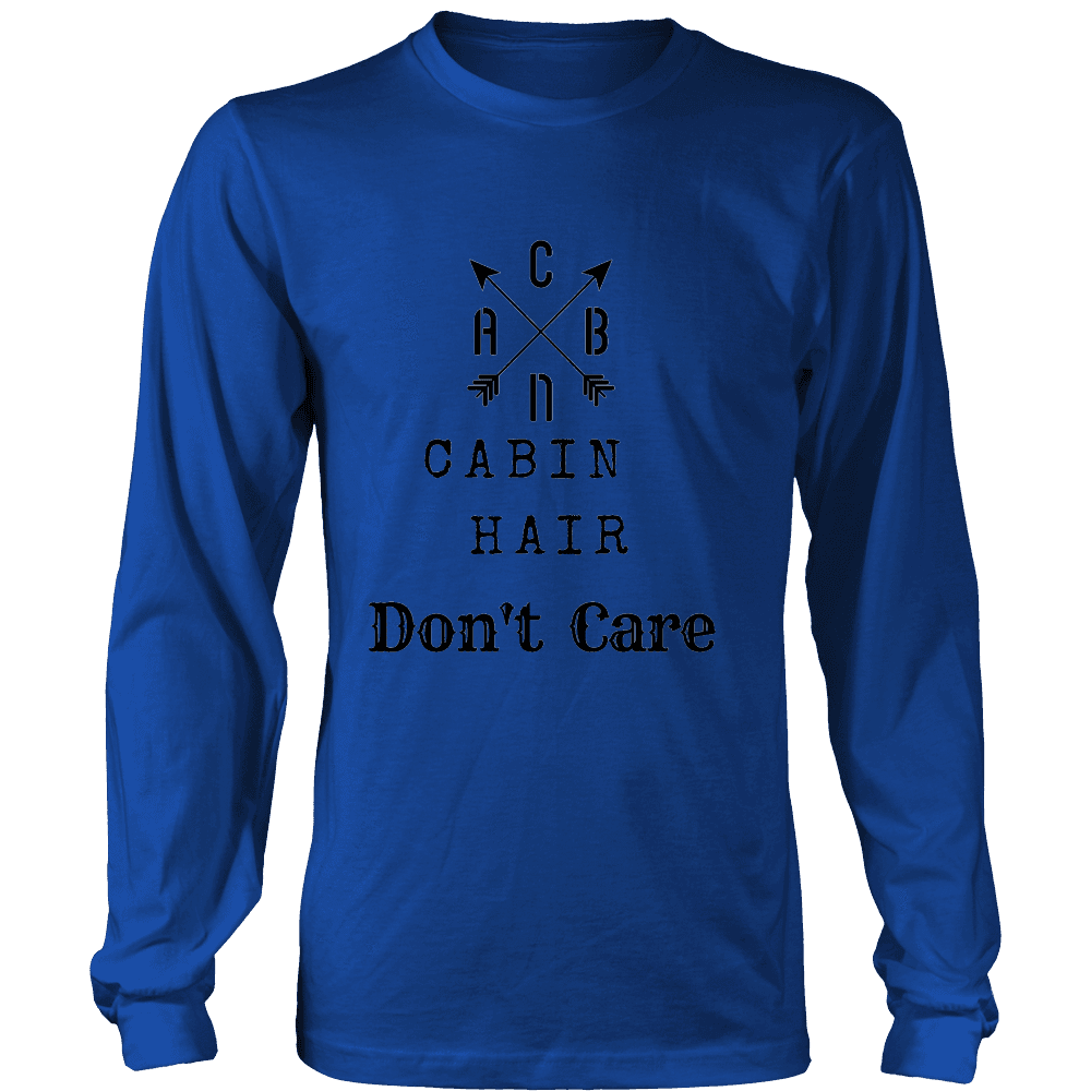 CABN, Cabin Hair, Don't Care T-shirt Long Sleeve Shirt Royal Blue S