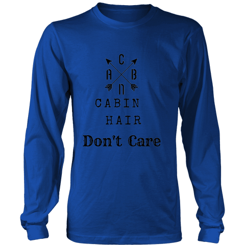 Image of CABN, Cabin Hair, Don't Care T-shirt Long Sleeve Shirt Royal Blue S