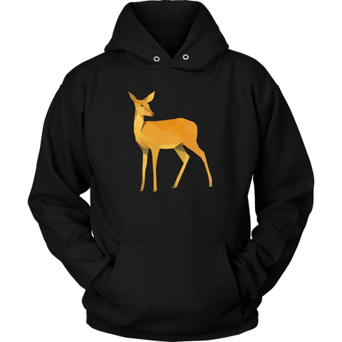 Image of Polygonal Doe T-shirt Unisex Hoodie Black S