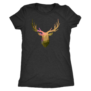 Deer Polygonal 2 T-shirt Next Level Womens Triblend Vintage Black S