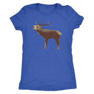 Large Polygonaly Deer T-shirt Next Level Womens Triblend Vintage Royal S