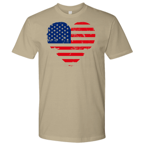 Love America Men's Shirts, White T-shirt Next Level Mens Shirt Sand S