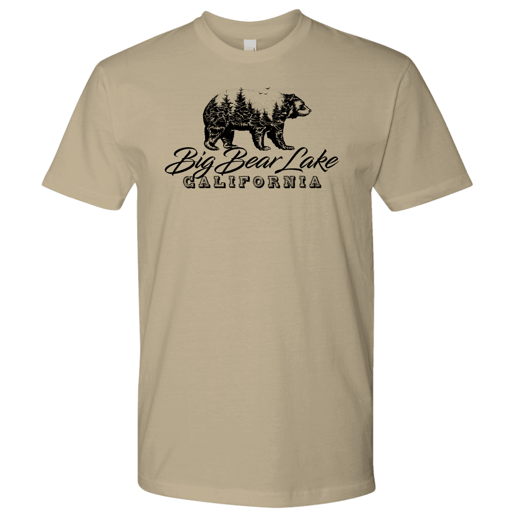 Big Bear Lake California V.2, Mens, Black T-shirt Next Level Mens Shirt Sand S