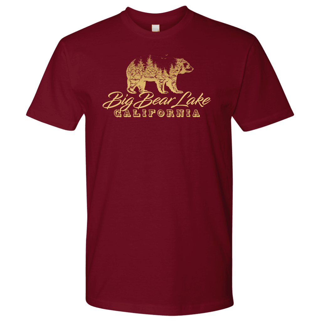 Big Bear Lake California V.2, Mens, Gold T-shirt Next Level Mens Shirt Cardinal S