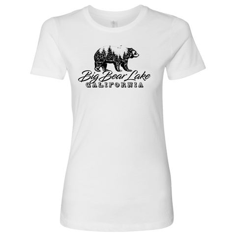 Image of Big Bear Lake California V.2, Womens, Black T-shirt Next Level Womens Shirt White S