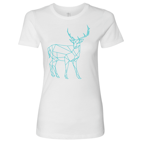 Image of Geometric Deer Womens Shirt T-shirt Next Level Womens Shirt White S