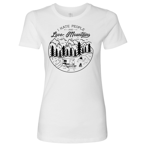 Image of Love The Mountains Womens T-shirt Next Level Womens Shirt White S
