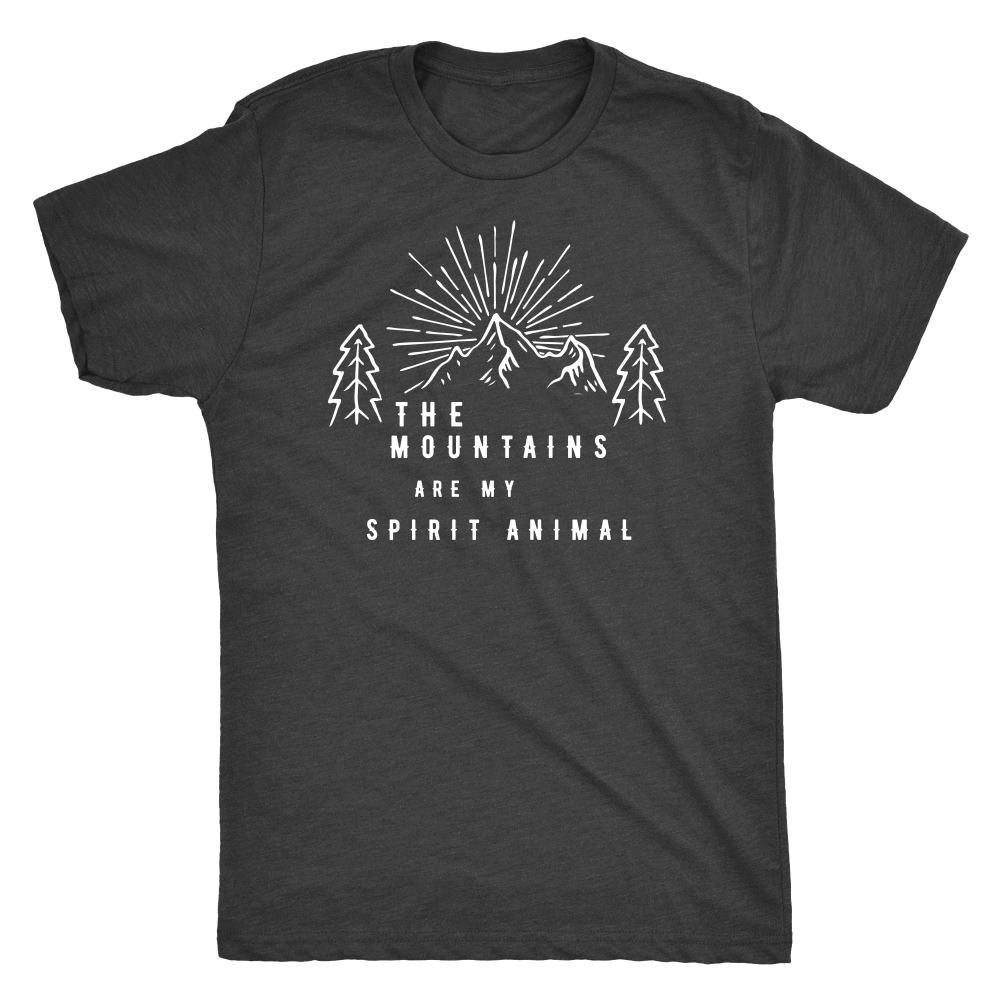 Mountains Spirit T Shirt 1 T-shirt Next Level Mens Triblend Vintage Black S