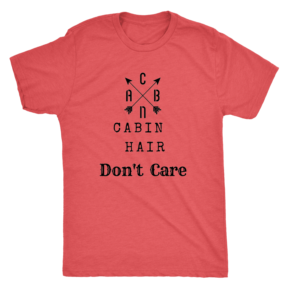 CABN, Cabin Hair, Don't Care T-shirt Next Level Mens Triblend Vintage Red S