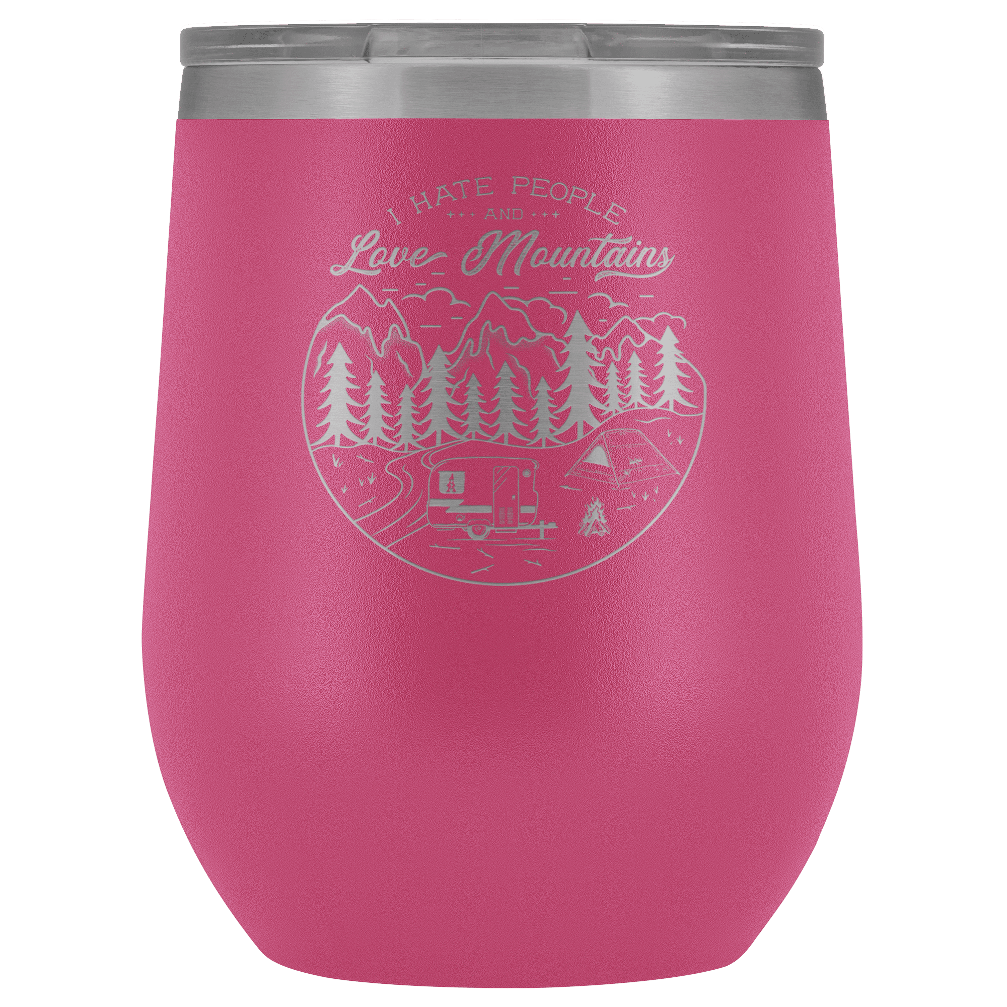 Love The Mountains | Wine Tumbler Wine Tumbler Pink 