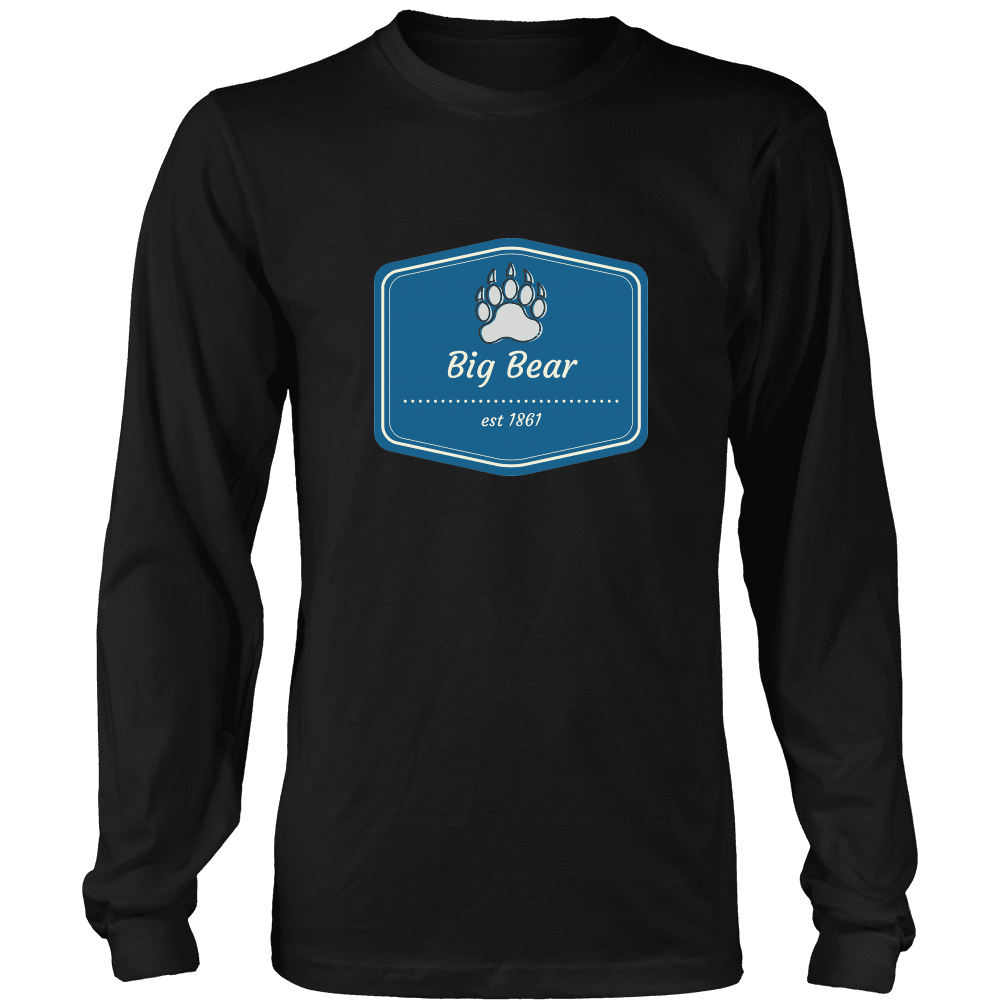 Big Bear Blue Logo T-shirt Long Sleeve Shirt Black S