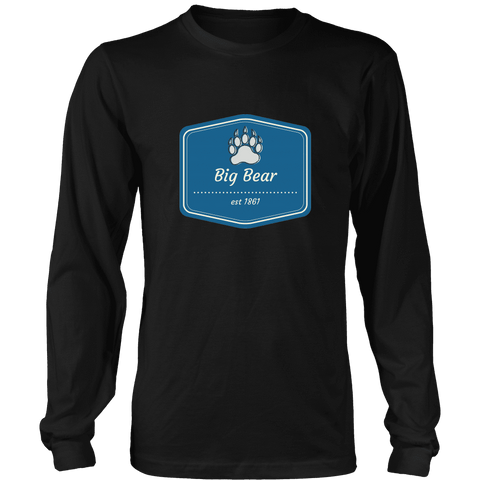 Image of Big Bear Blue Logo T-shirt Long Sleeve Shirt Black S