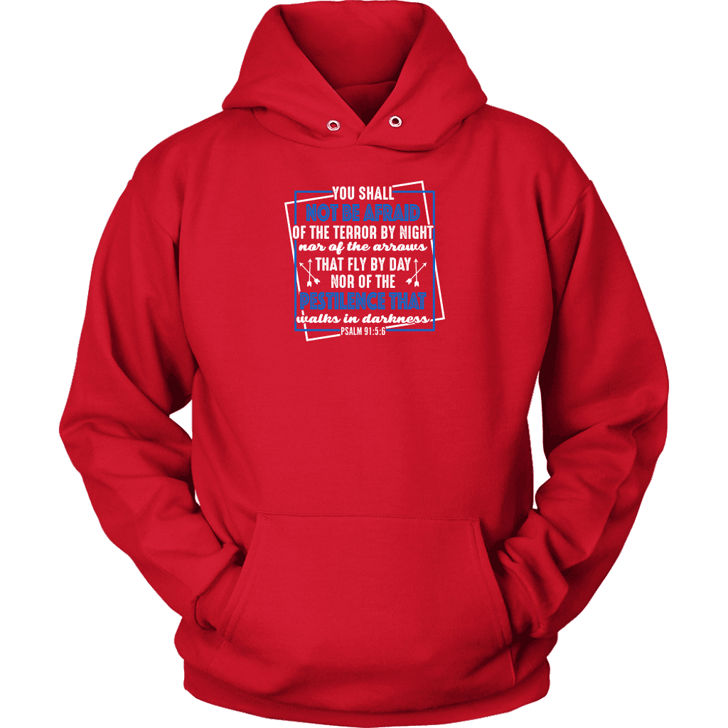 You shall not be afraid Psalm 91 5-6 White Longsleeve and Hoodies T-shirt Unisex Hoodie Red S