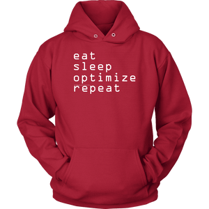 eat, sleep, optimize repeat Hoodie V.1 T-shirt Unisex Hoodie Red S