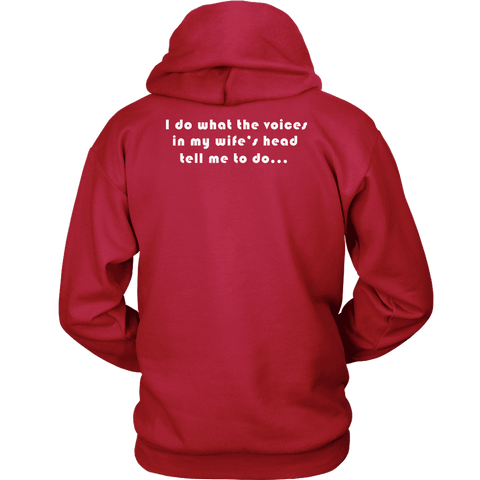 Image of Voices in Her Head | White Print T-shirt Unisex Hoodie Red S