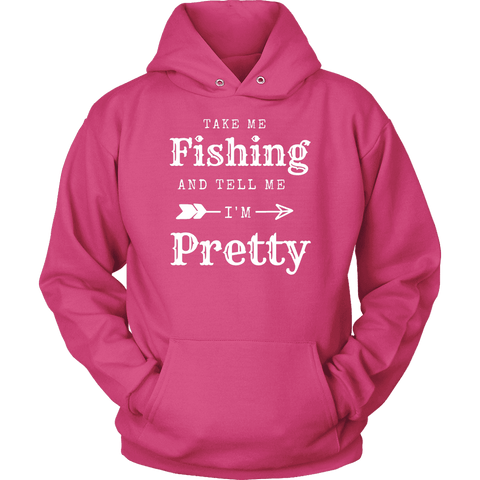 Image of Take Me Fishing T-shirt Unisex Hoodie Sangria S