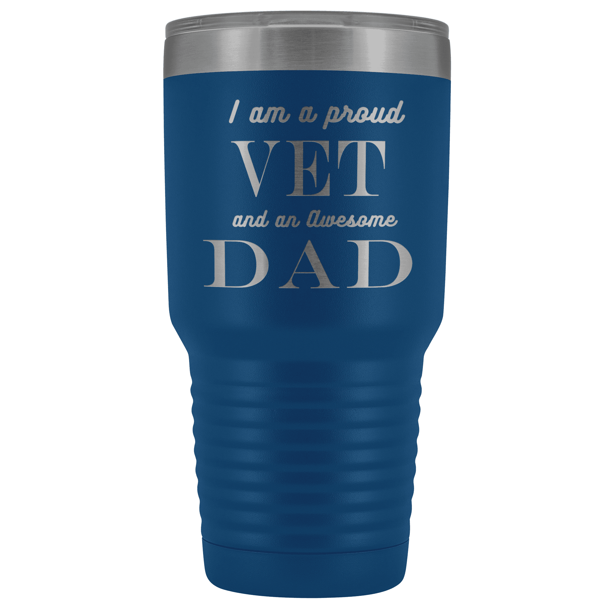 Proud Vet, Awesome Dad Tumblers Blue 