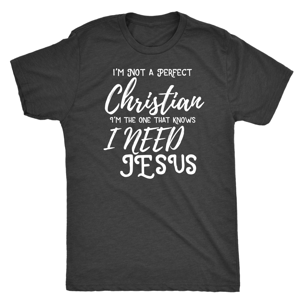 Not A Perfect Christian, Shirts T-shirt Next Level Mens Triblend Vintage Black S