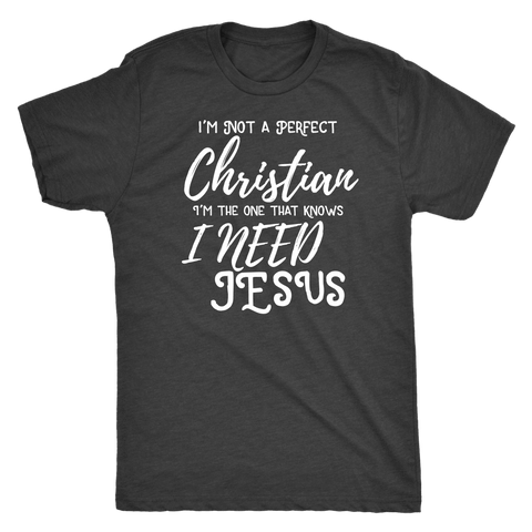 Image of Not A Perfect Christian, Shirts T-shirt Next Level Mens Triblend Vintage Black S