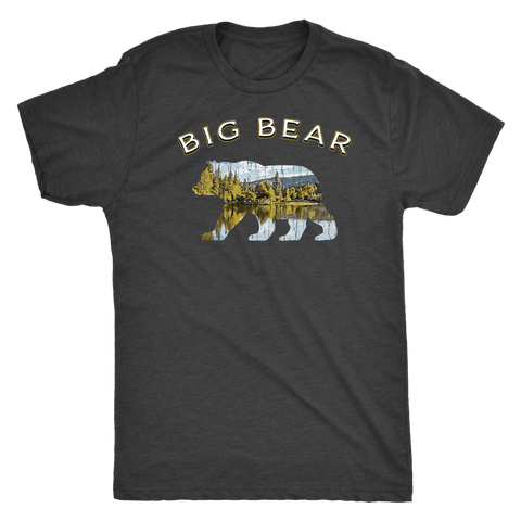 Image of Big Bear V.1 Men's Shirts T-shirt Next Level Mens Triblend Vintage Black S